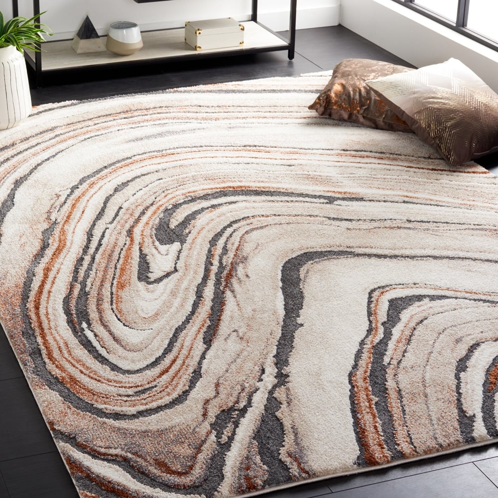 SAFAVIEH Cyrus Shag Tanwen Modern Abstract Rug