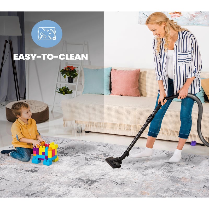 MARFI Collection Grey / Multi / Abstract Non-Shedding Area Rug