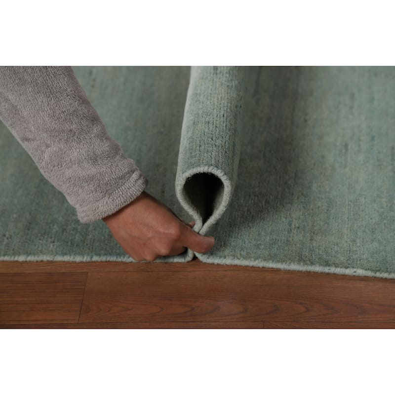 Green & Blue Gabbeh Modern Rug Handmade Wool Carpet - 2'7"x 4'1"
