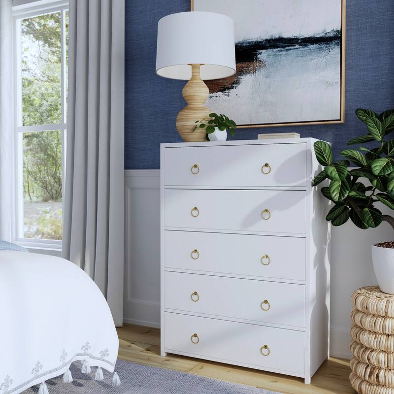 Lark 5-Drawer Dresser - White