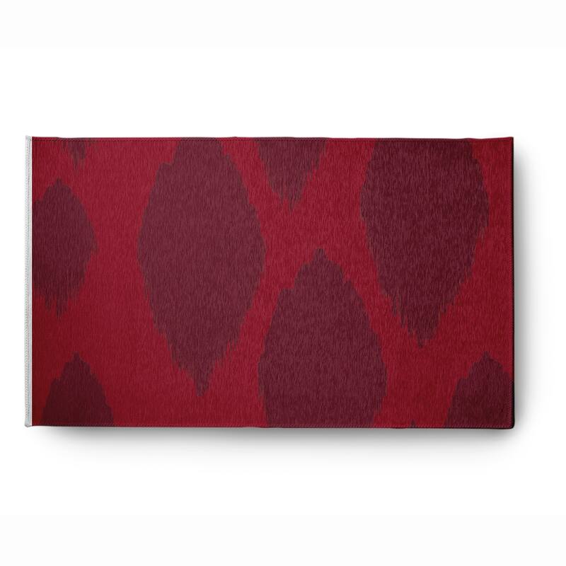 Web of Ikat Soft Chenille Rug - 3' x 5' - Dark Red