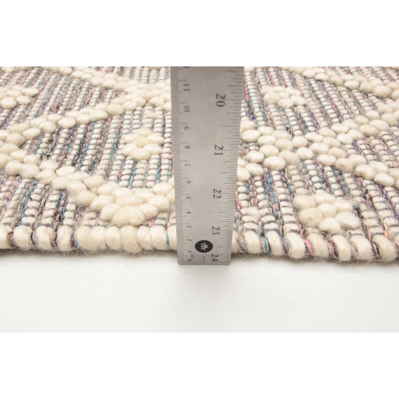 ECARPETGALLERY Braid weave Sienna Grey Wool Rug - 6'1 x 8'11