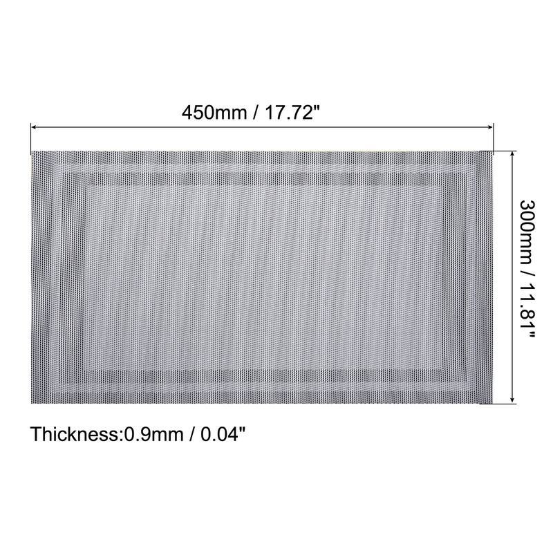 Place Mats 450x300mm 8pcs PVC Table Washable Woven Placemat, Gray