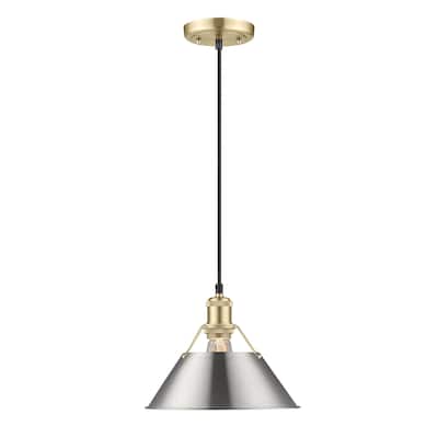 Orwell 10" Wide Medium Pendant in Brushed Champagne Bronze with Pewter - Gold