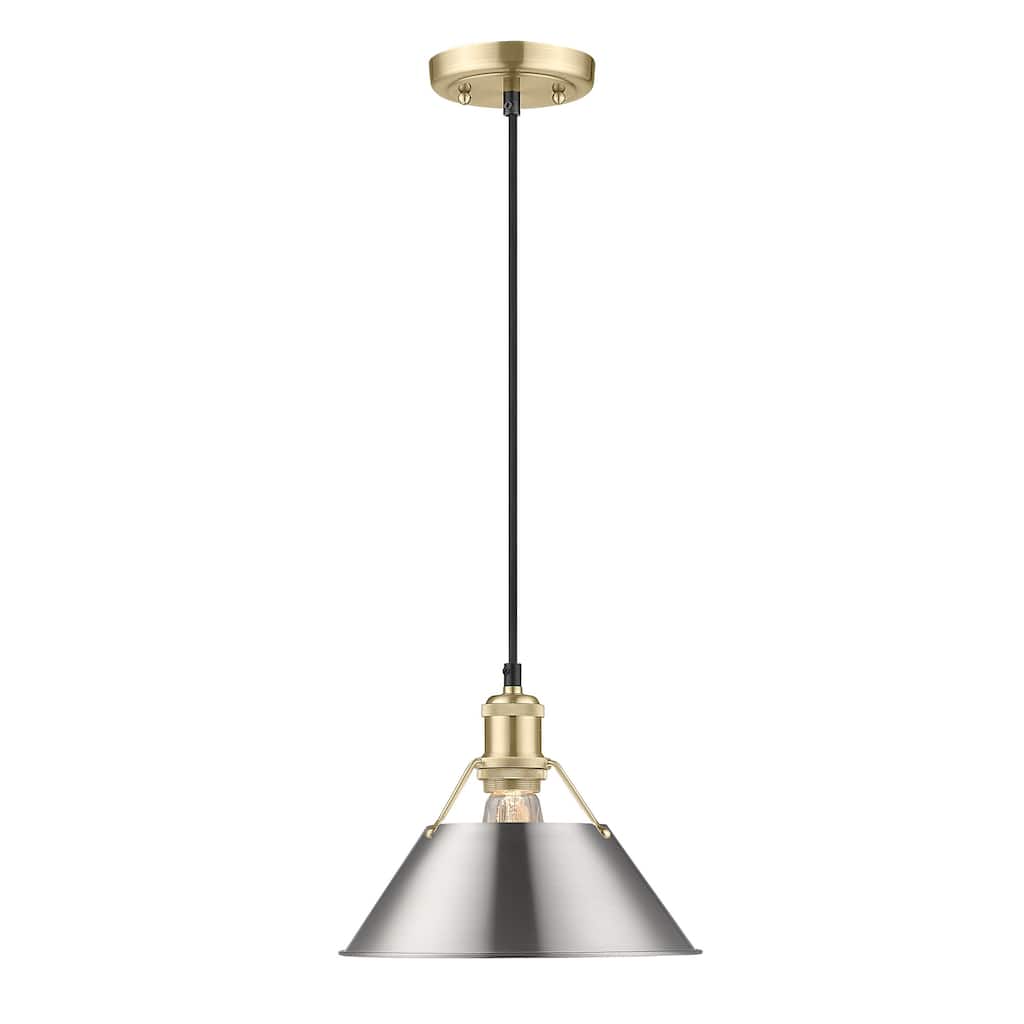 Orwell 10" Wide Medium Pendant in Brushed Champagne Bronze with Pewter - Gold