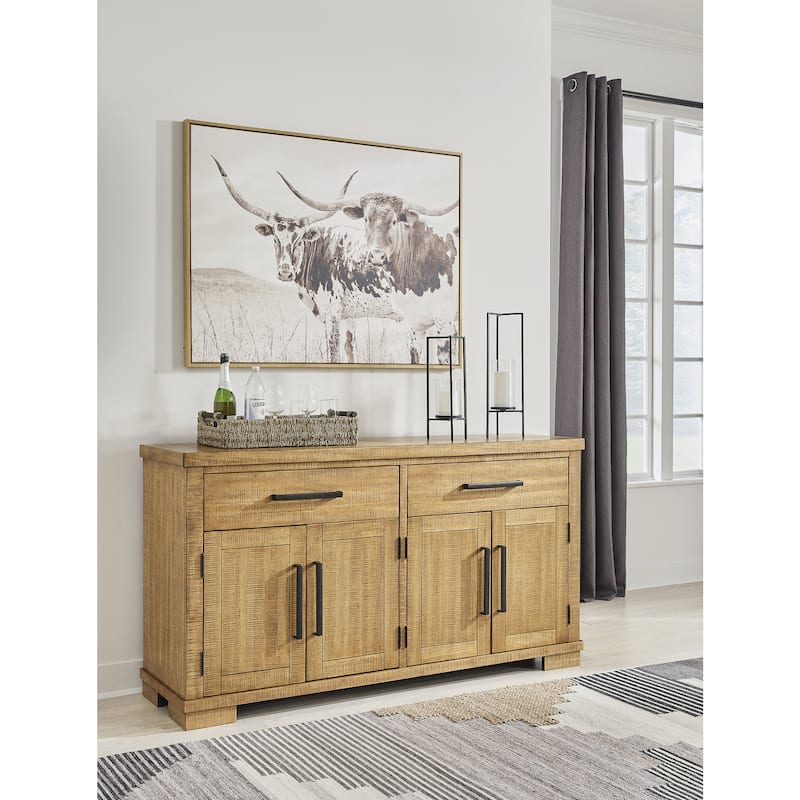 Signature Design by Ashley Havonplane Brown Dining Server - 65.88"W x 19"D x 36.13"H