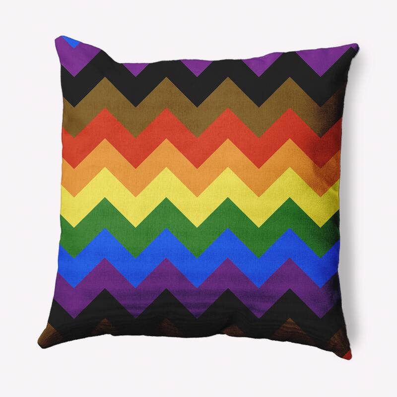 Pride Chevron Outdoor Throw Pillow - 16" x 16" - Inclusive Pride Chevron