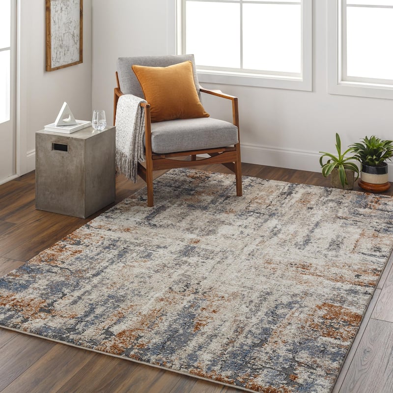 Livabliss Transitional Tuscany Abstract Area Rug - 8'10" x 12'2" - Beige/Slate