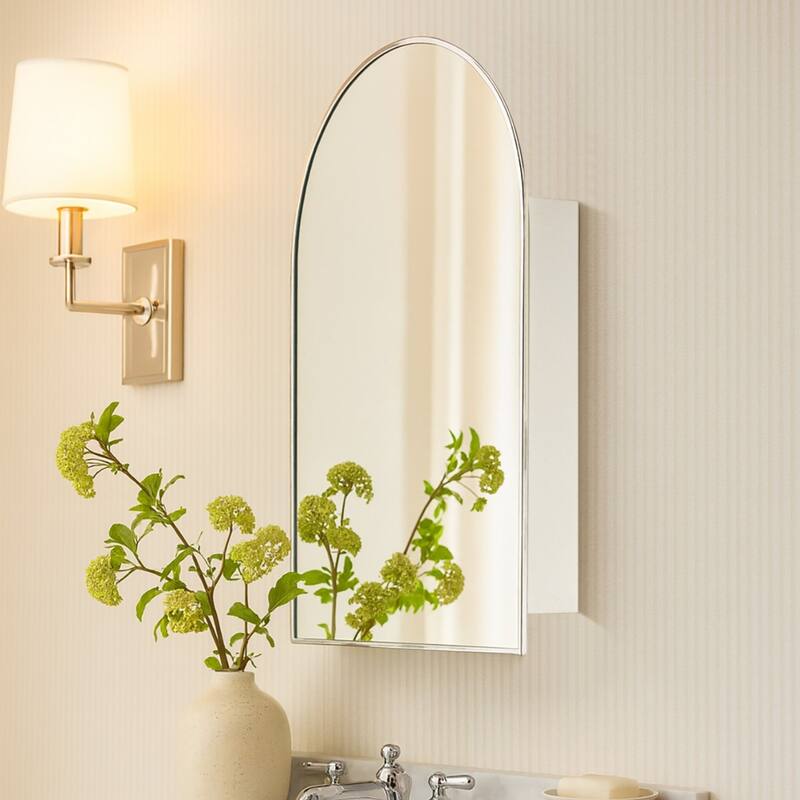 TEHOME Dake Arched Bathroom Medicine Cabinet with Mirror Recessed and Surface Mount Medicine Cabinet Mirror