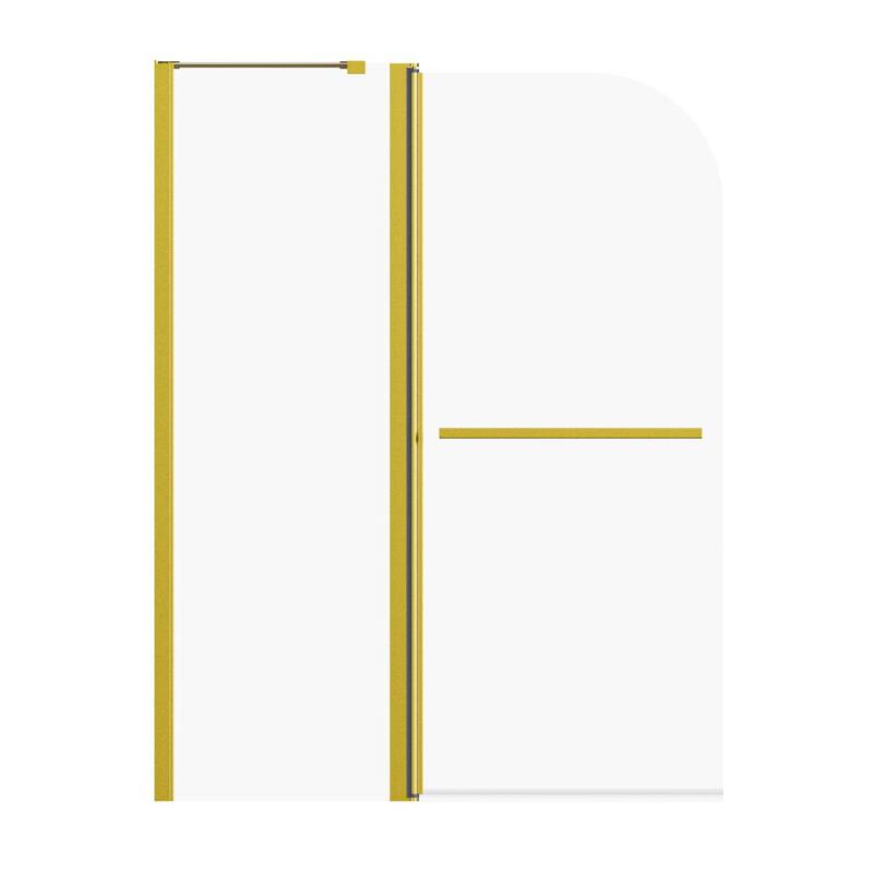 Topcraft 43“ W * 58” H Tempered Glass Frameless Shower Door - Brushed Gold