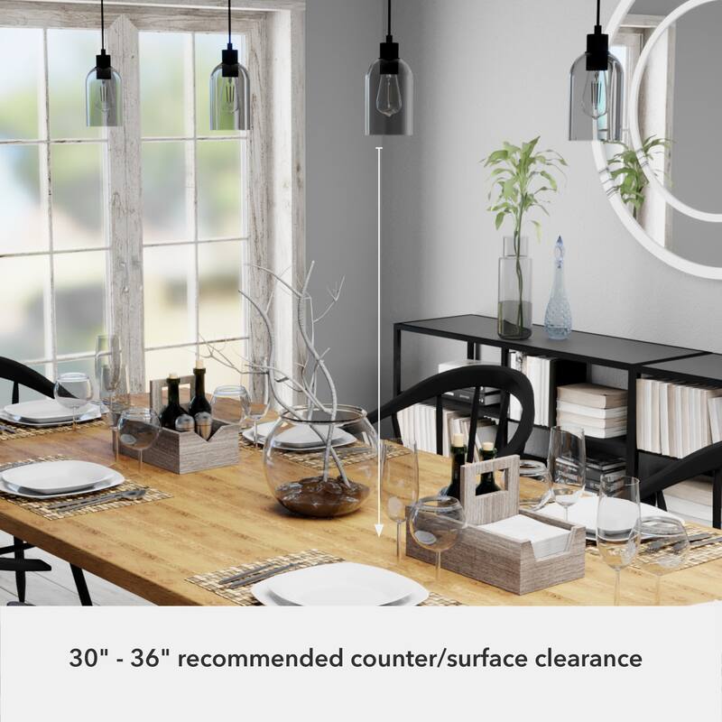 Hunter Lochemeade 1-Light Mini Pendant - Kitchen Island, Dining Room - Modern Farmhouse, Contemporary, Industrial