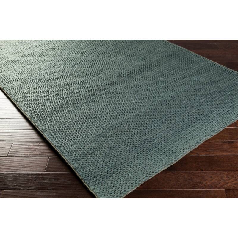 Hand Woven Yale Contemporary Solid Braided New Zealand Wool Area Rug