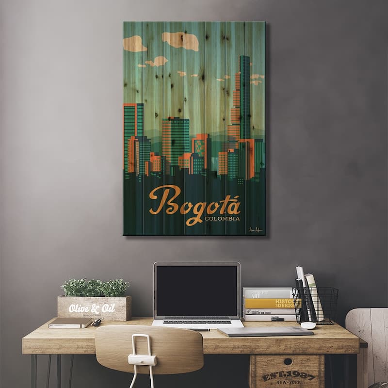 Bogota Print On Wood by IdeaStorm Studios - Multi-Color