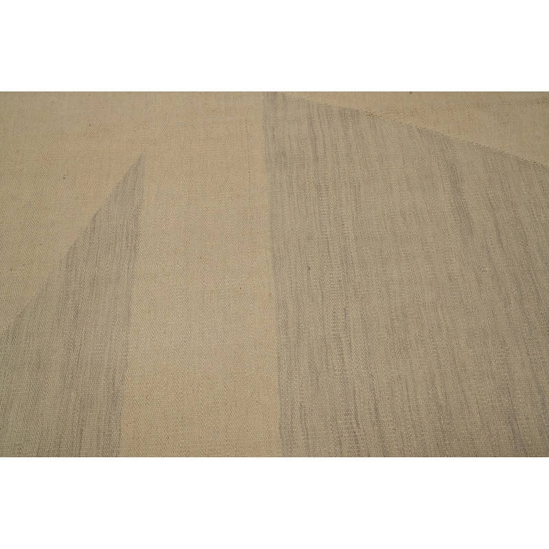 Hand Woven Oriental 100% Wool Carpet Southwestern Modern Beige & Ivories Kilim Area Rug - 8' 1'' X 5' 0''
