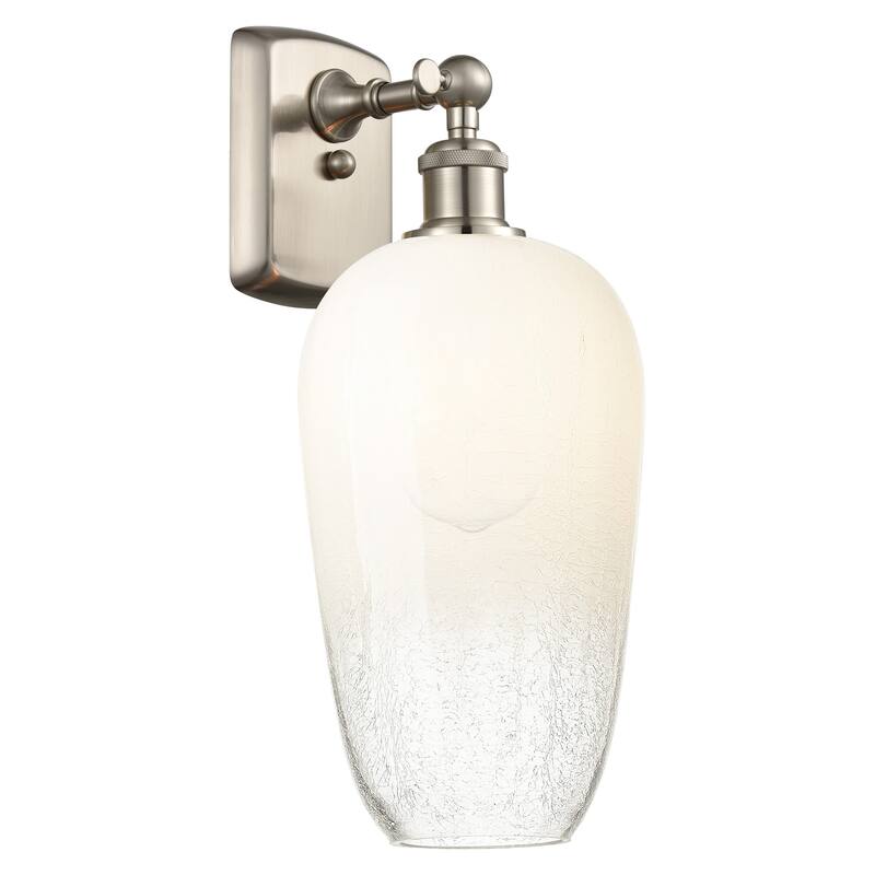 Innovations Lighting 516-1W-16-7 Brookhaven Flute Sconce Brookhaven - Brushed Satin Nickel / Opal