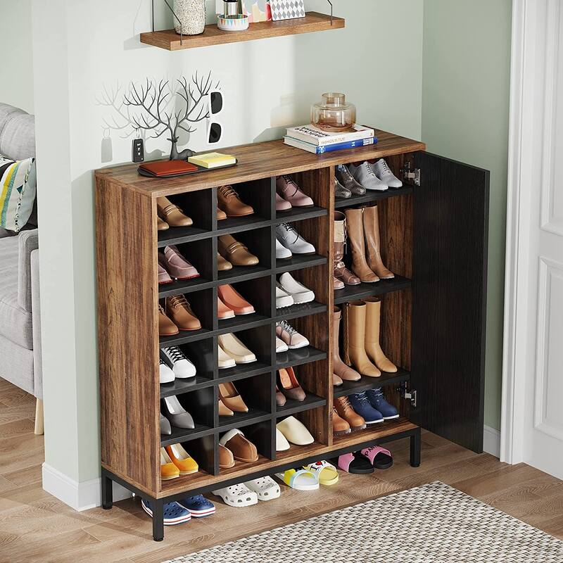 Shoe for Entryway, 6Tier Shoe Rack with Doors and 23 Cubbies