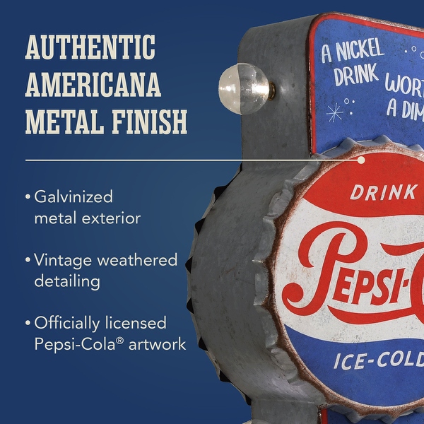 Pepsi-Cola Vintage Double-Sided LED Bottle Plaque 25