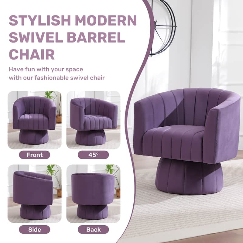 HOMYKA Swivel Accent Barrel Chair Cute Comfy Arm Chair Set 2