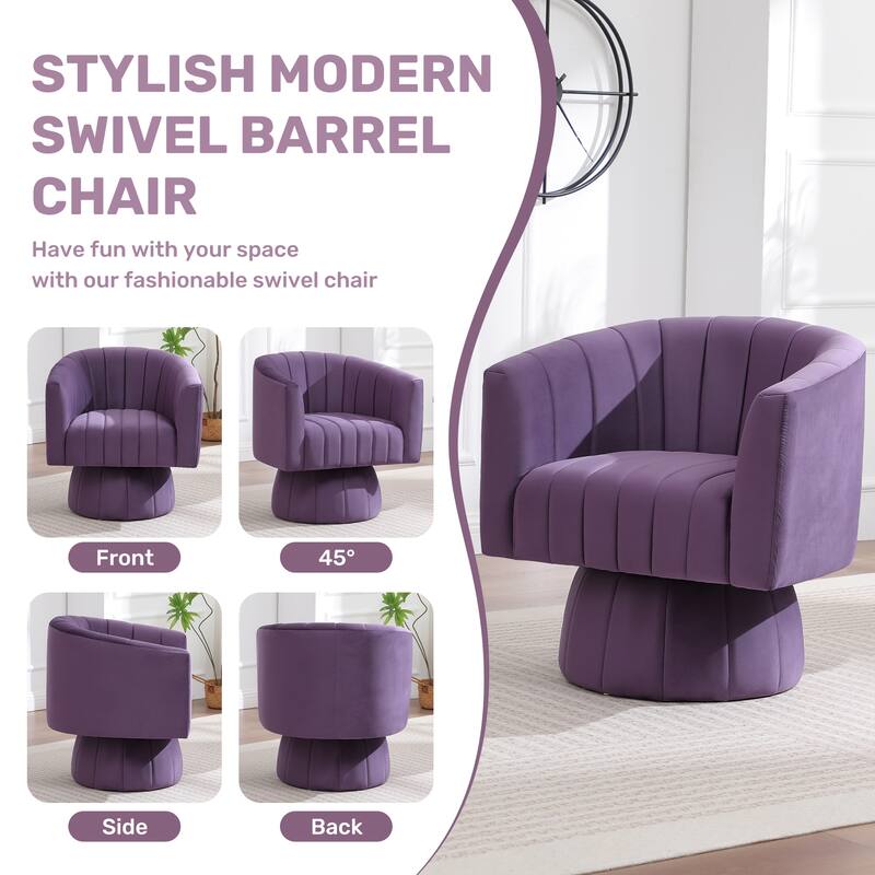 HOMYKA Swivel Accent Barrel Chair Cute Comfy Arm Chair