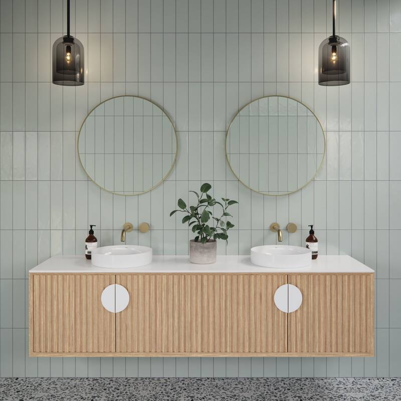 Glass Warehouse SF-R-24 Leia 24" Diameter Contemporary Circular Framed - Satin Brass