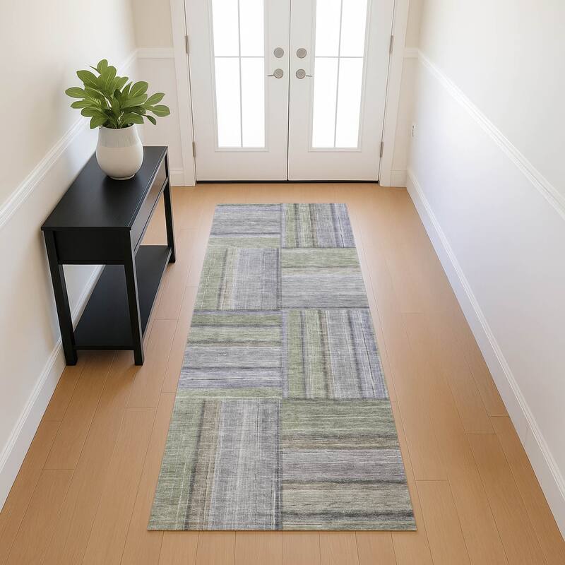 Machine Washable Indoor/ Outdoor Modern Weave Chantille Rug