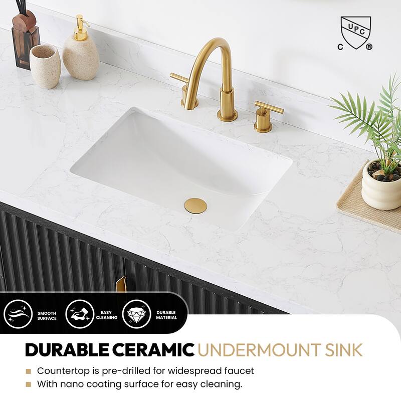 Cadiz Bath Vanity with Composite Stone Top and Mirror