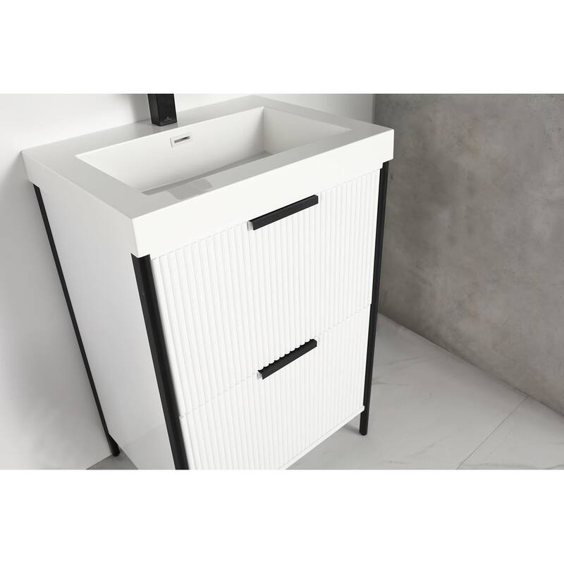 Blossom 24 Inch All Wood Freestanding Bathroom Vanity with Sink