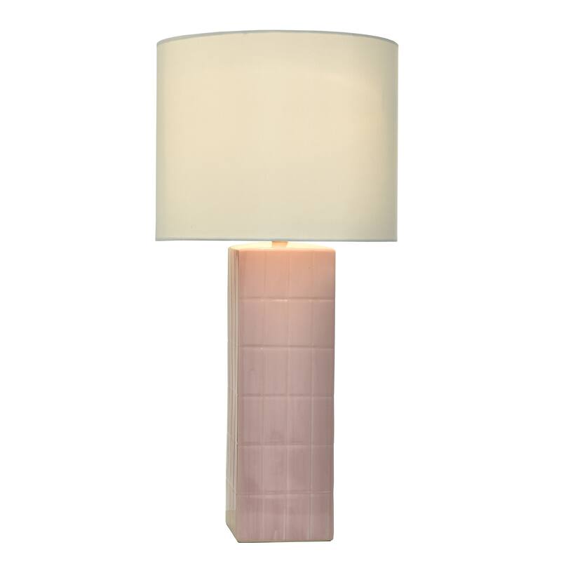 Tamara Day for Stylecraft Augustus Table Lamp - Pink Peony - Off-White Shade