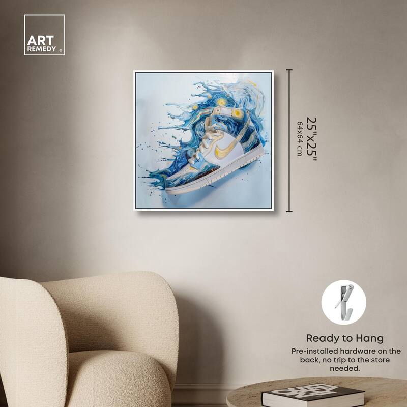 Starry Night Sneaker Splash Canvas by Art Remedy