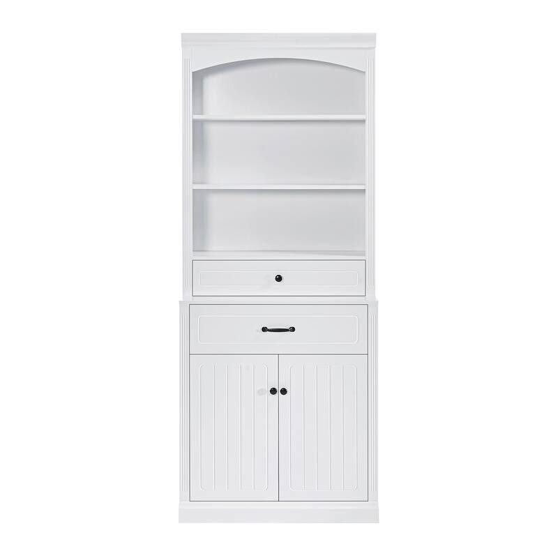 Tall Bathroom Storage Cabinet with Adjustable Shelves, Modern Floor Cabinet with Smooth Drawer Slides