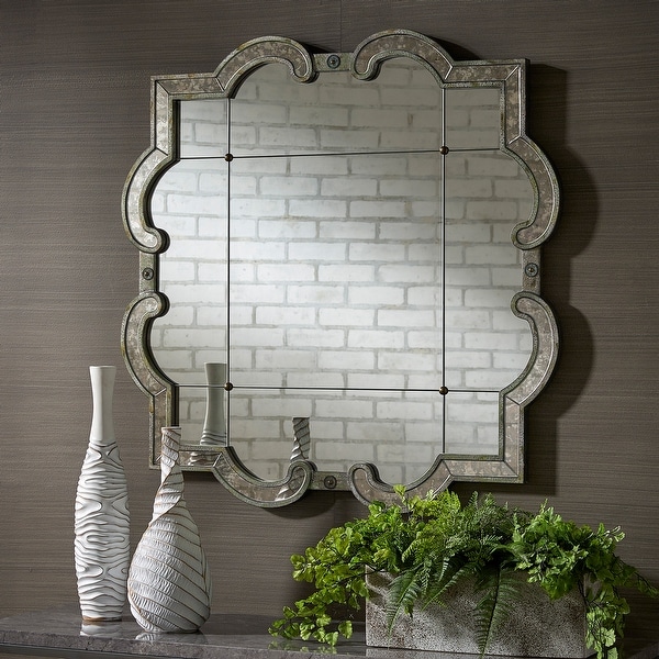 Fantina Antique Silver Paned Wall Mirror by iNSPIRE Q Classic. Opens flyout.