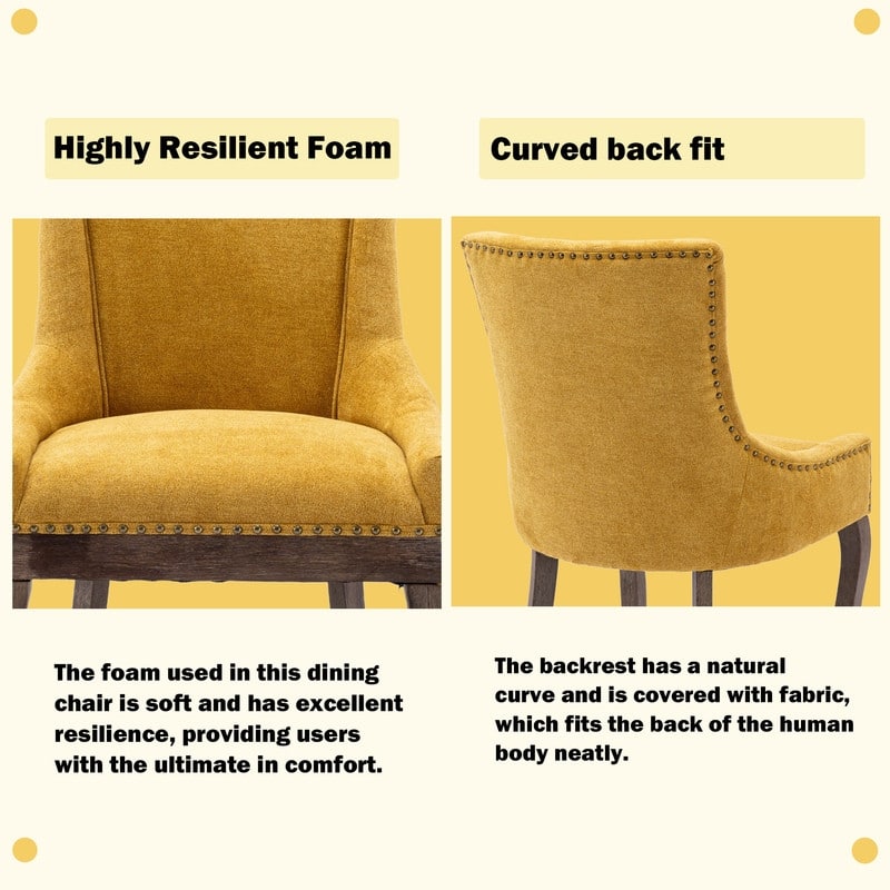 Thickened Side Dining Chair with Solid Wood Legs Set of 2
