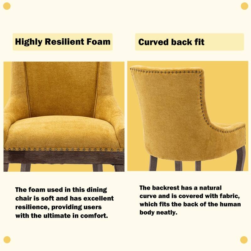 Thickened Side Dining Chair with Solid Wood Legs Set of 4