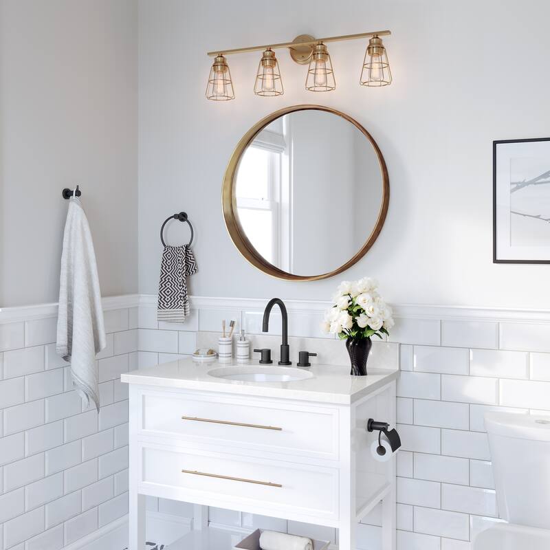 Millennium Lighting 4 Light Bathroom Vanity Fixture with Metal Shade