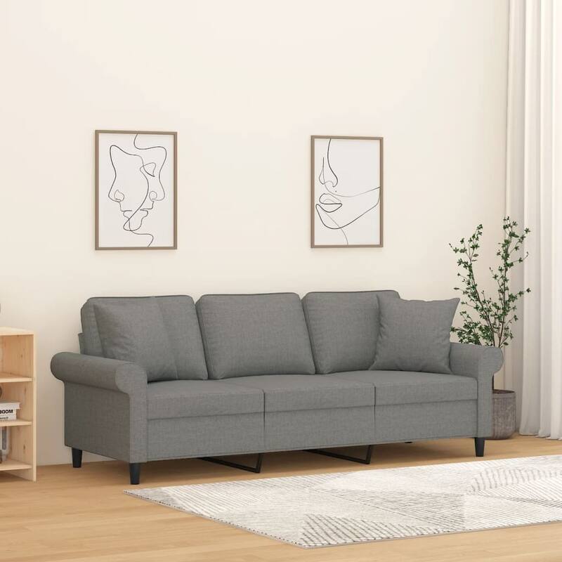 vidaXL Sectional Sofa Couch with Pillows and Cushions for Living Room Fabric