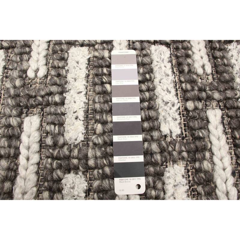 ECARPETGALLERY Braid weave Sienna Dark Grey Wool Rug - 5'1 x 7'10