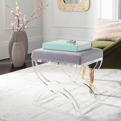 SAFAVIEH Couture Annemarije Acrylic Ottoman- Clear