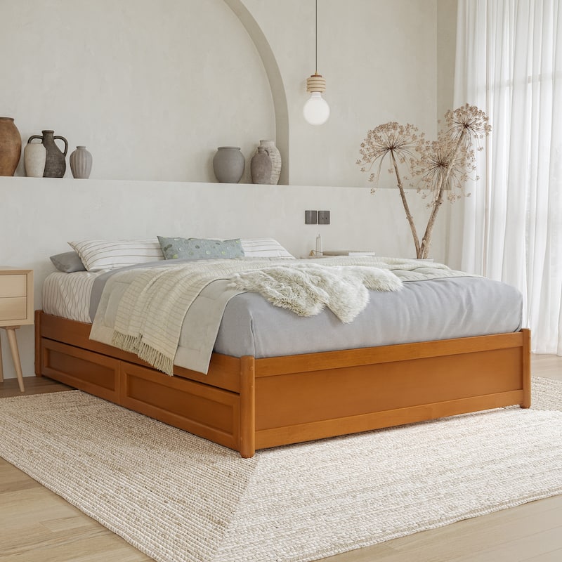 Barcelona Panel Platform Bed with Storage Drawers