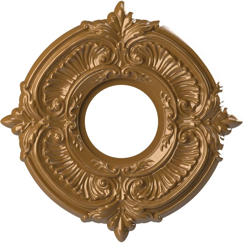 3 1/2" Inside Diameter - Attica Thermoformed PVC Ceiling Medallion - 10" Outside Diameter - Universal Aged Metallic Vintage Gold