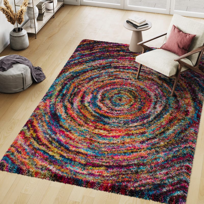 Nuloom Ardelle Colorful Swirl Shag Area Rug - 4' x 6' - Multi