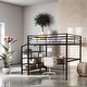 preview thumbnail 1 of 9, Kid-Friendly Design Full Size Loft Bed Black