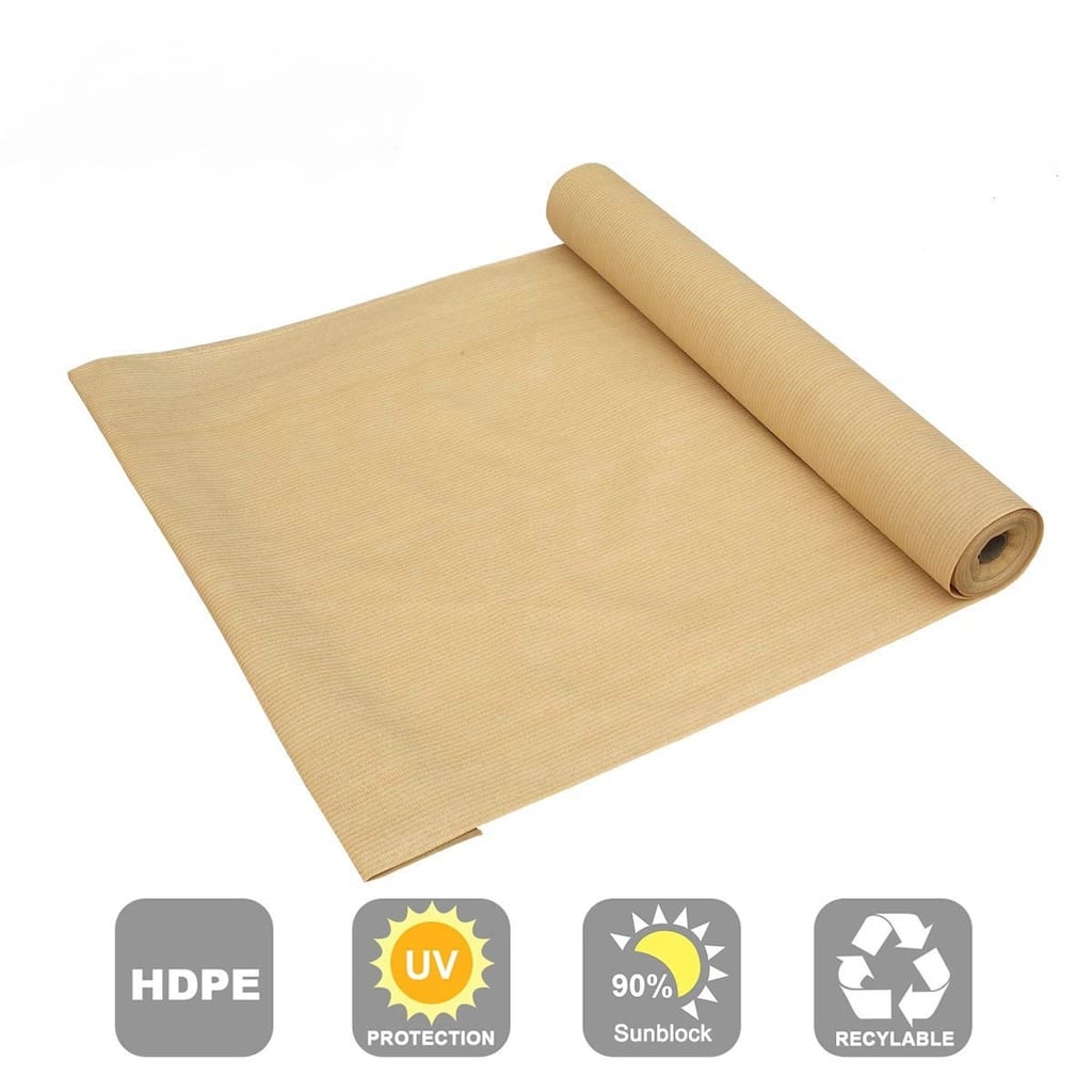 Agfabric Sun Shade Fabric for Pergola Cover Porch Vertical Screen 6'x12', Beige