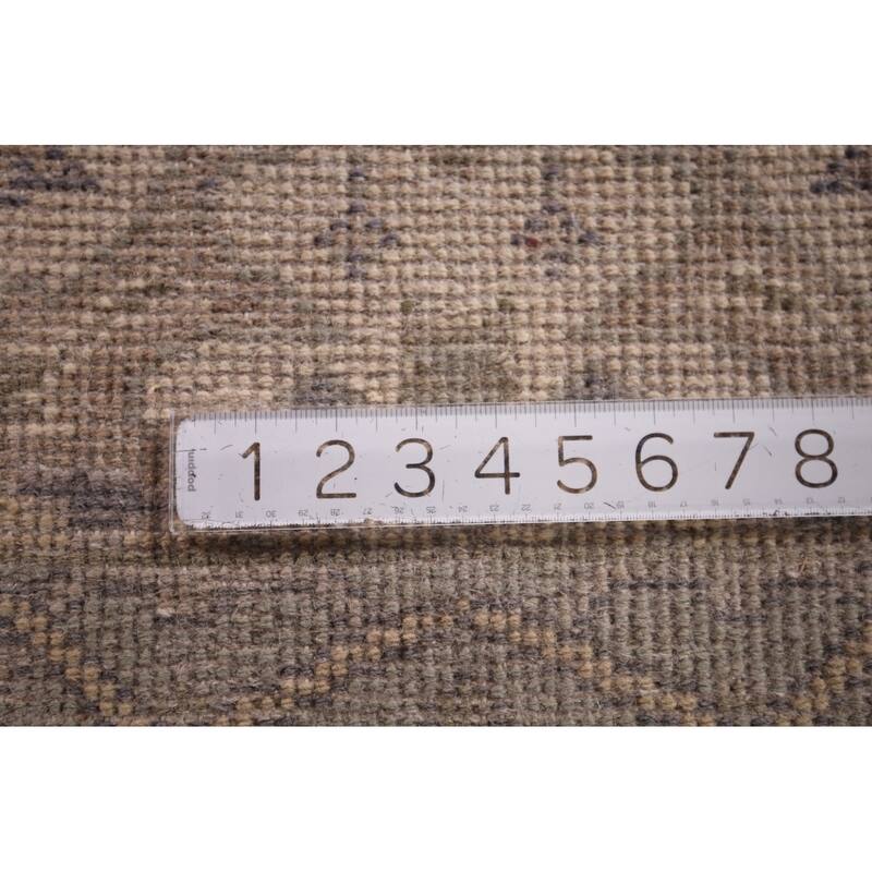 Earth Tone Oushak Oriental Runner Rug Handmade Wool Carpet - 2'7"x 7'11"