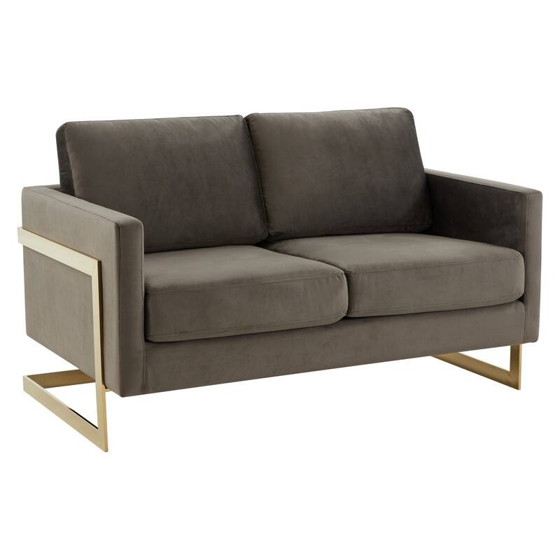 Lincoln Velvet 2-Seater Sofa with Foam Cushions Pocket Spring Stainless Steel Base Removable Cushion Fully Assembled - Dark Grey