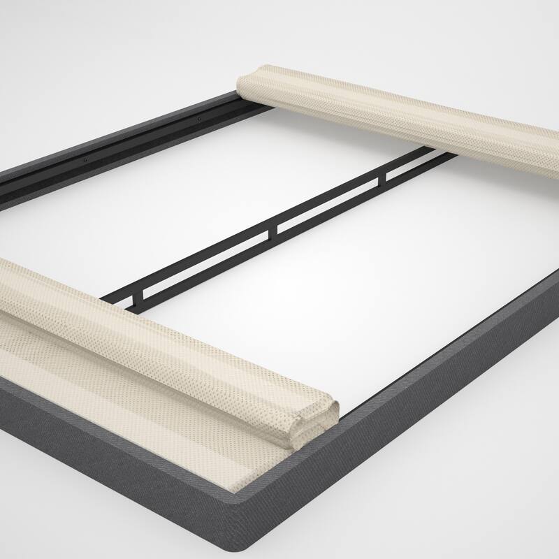 Priage by ZINUS Upholstered Metal and Wood Box Spring, 4 Inch Mattress Foundation