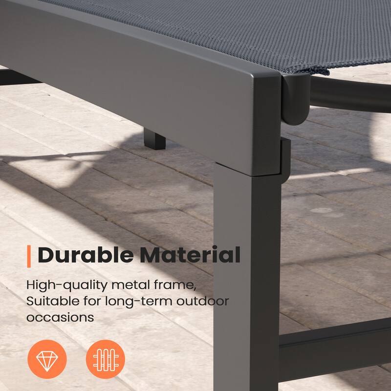 Outdoor Patio Adjustable Chaise Lounge Chair