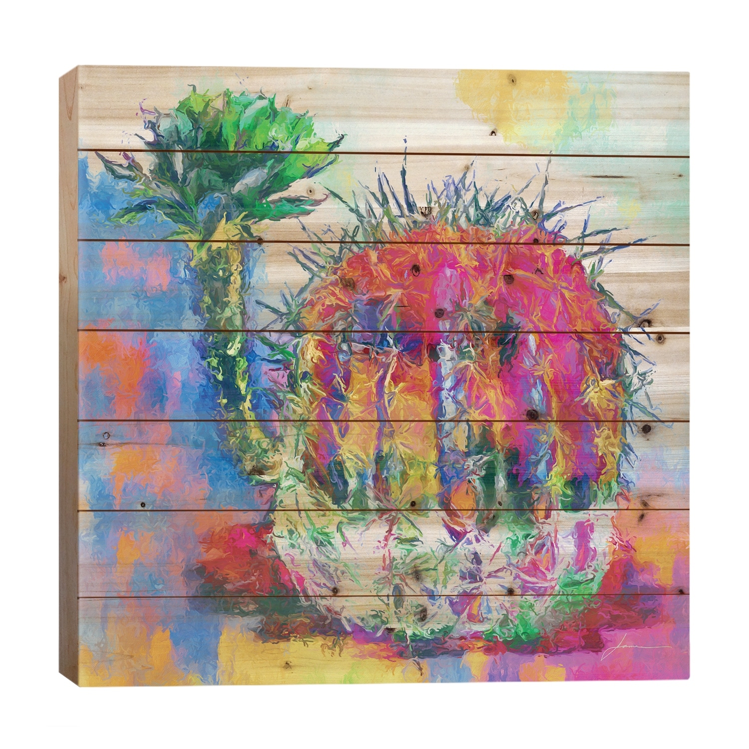 Desert Bloom II Print On Wood by James Burghardt - Multi-Color