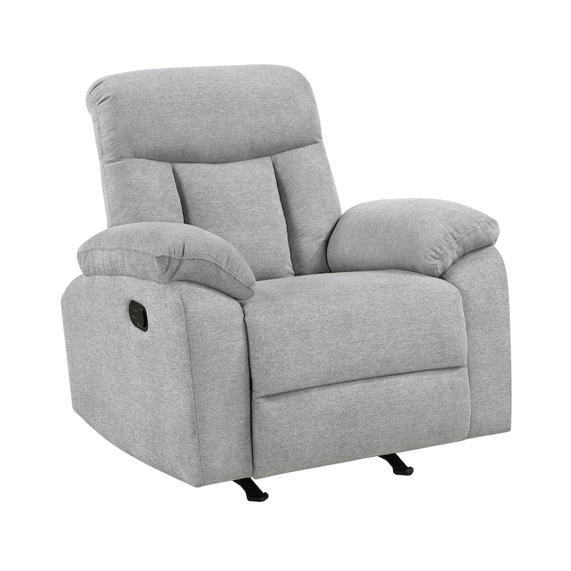 Alpina 38" Chenille Manual Rocker Recliner - Gentle Rocking Motion - Gray
