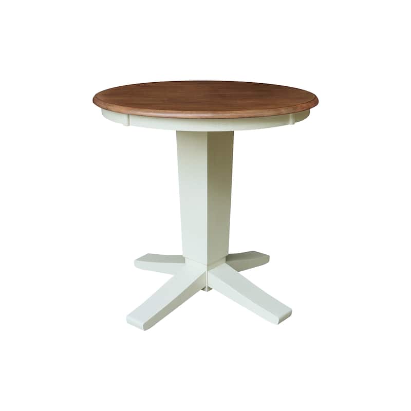 30 in Solid Wood Round Top Pedestal Dining Table
