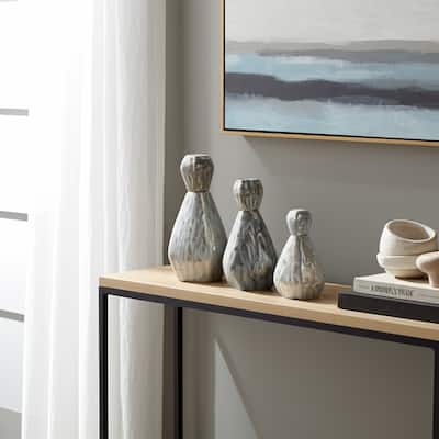 Stoneware Decorative Vases Contemporary Minimalist Sleek (Set of 3)